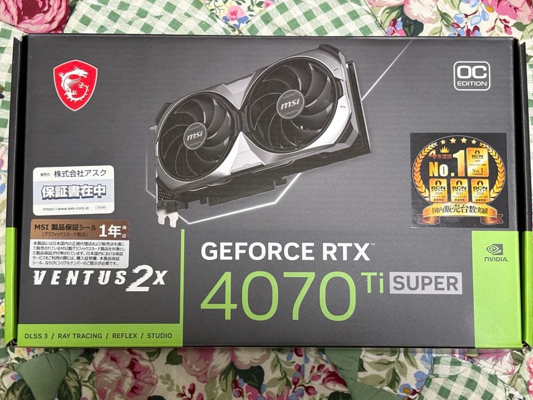 グラフィックボード・グラボ・ビデオカード MSI GEFORCE RTX 4070 Ti SUPER VENTUS 2X
