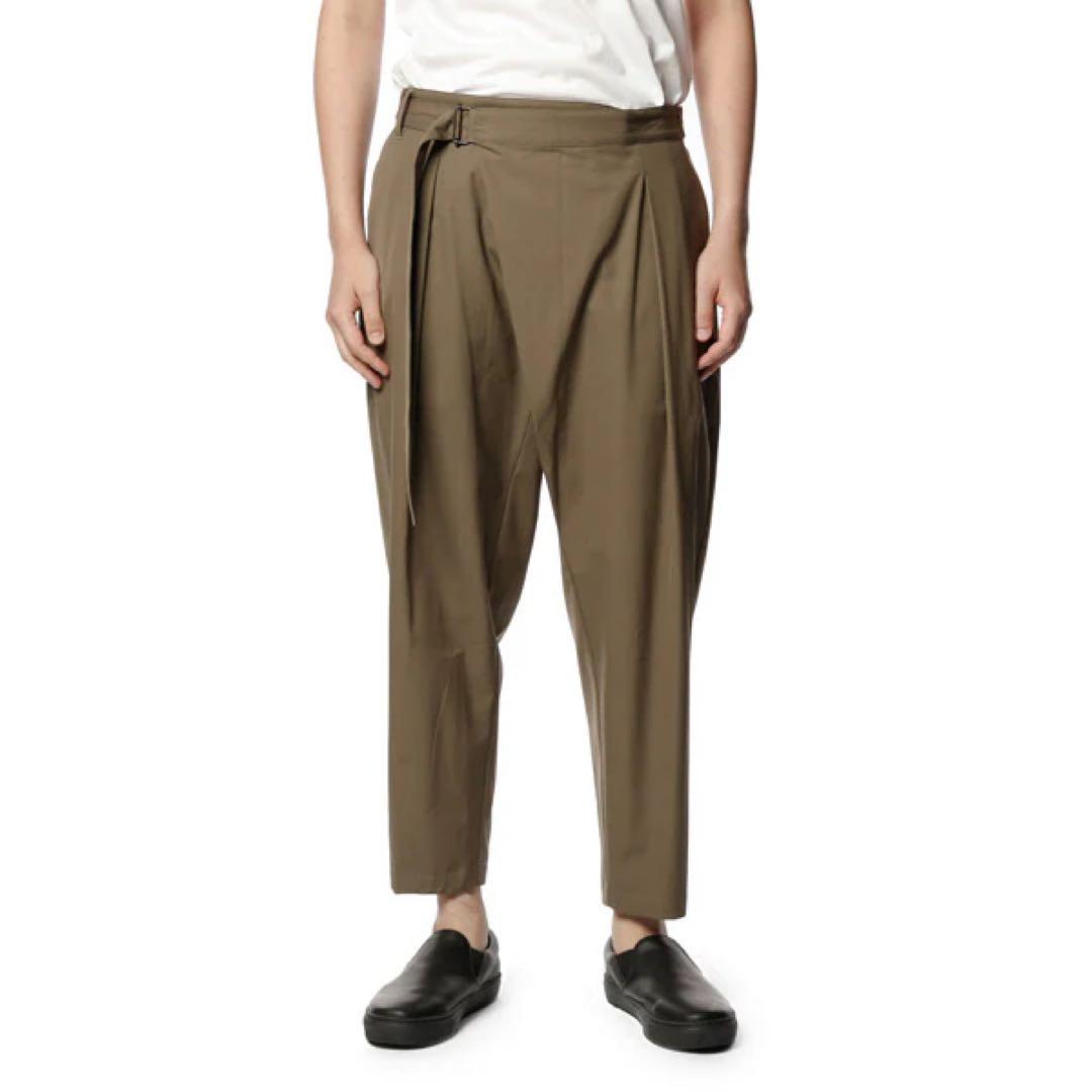 KAZUYUKI KUMAGAI 80/2 強撚ギャバ ベルト付ラップパンツ