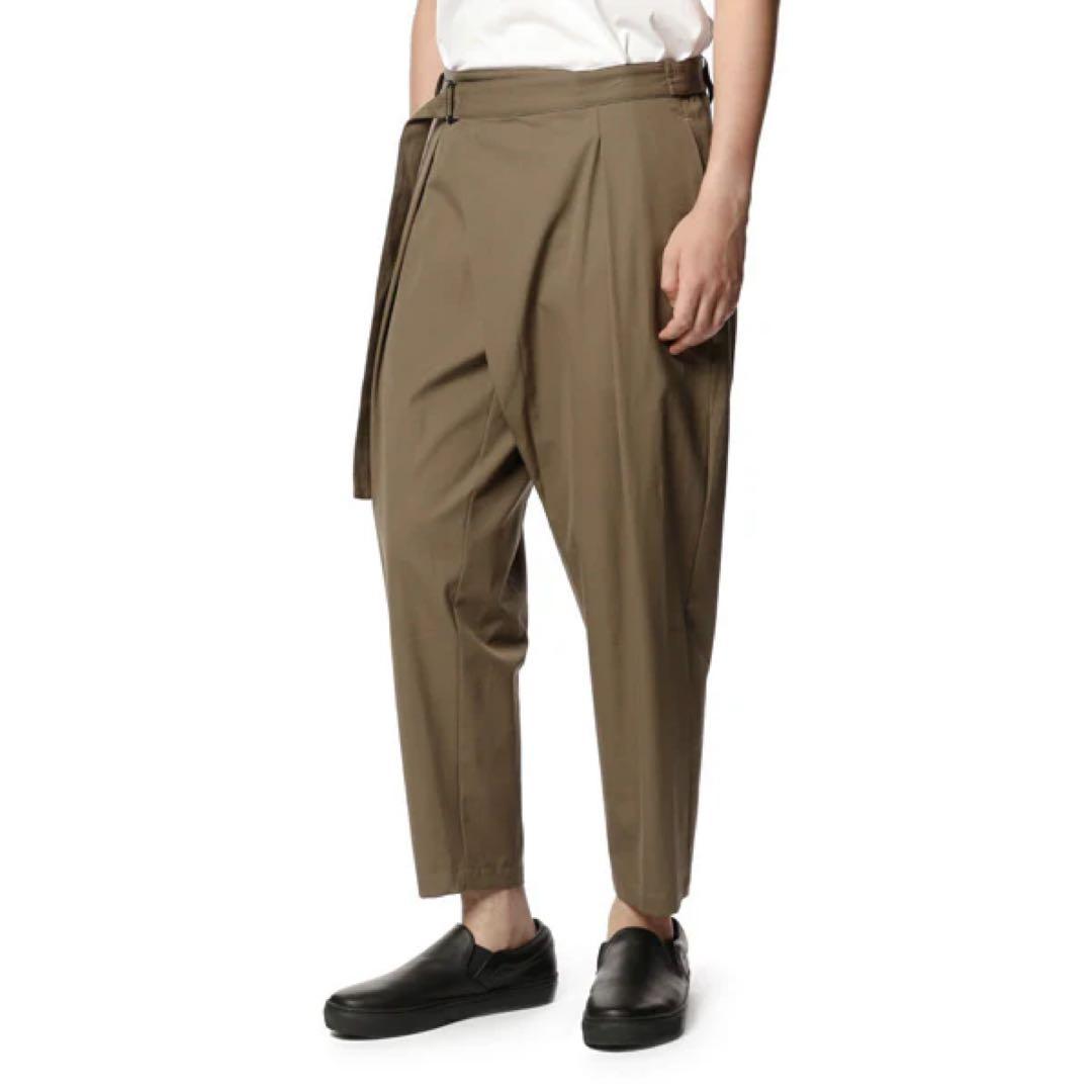 KAZUYUKI KUMAGAI 80/2 強撚ギャバ ベルト付ラップパンツ