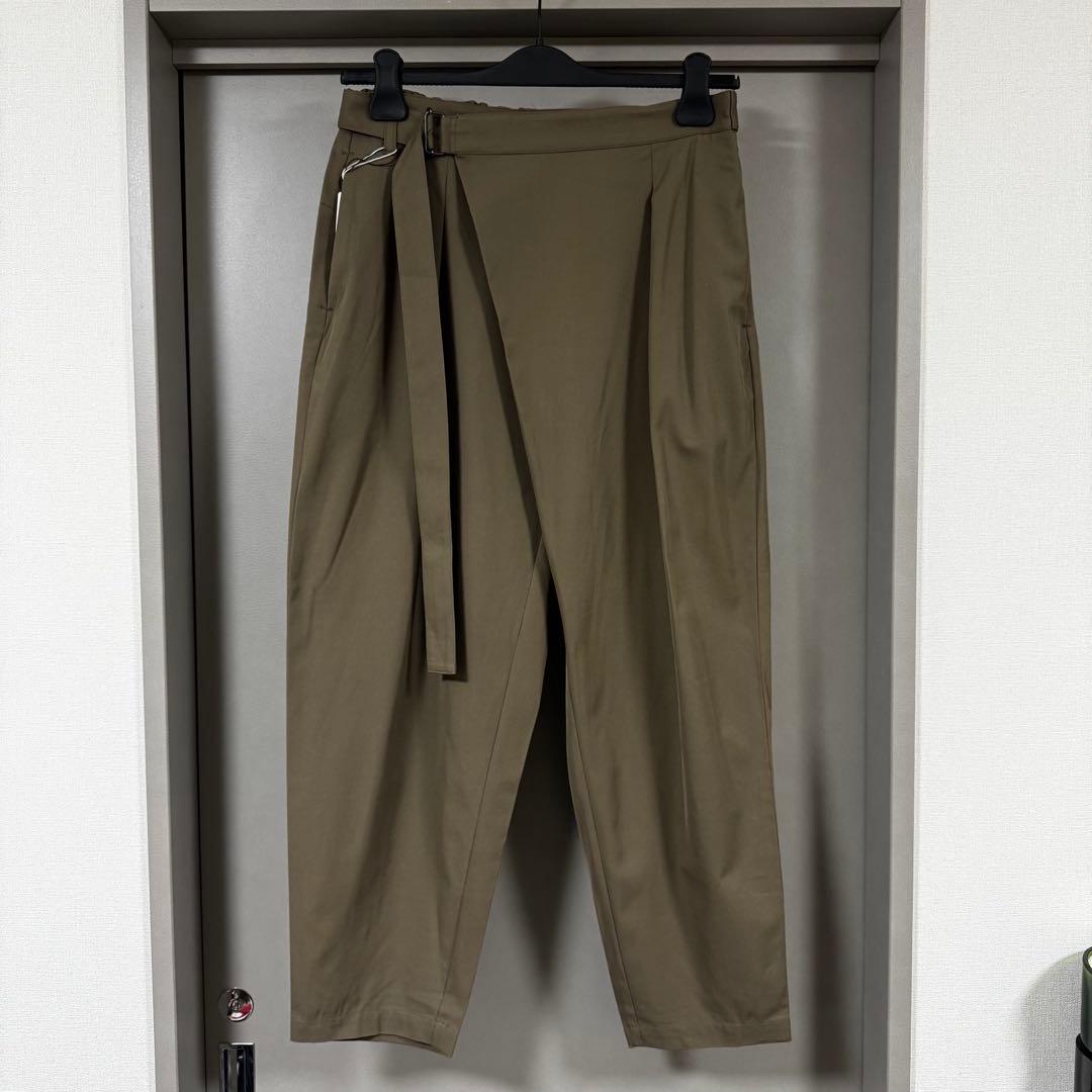 KAZUYUKI KUMAGAI 80/2 強撚ギャバ ベルト付ラップパンツ