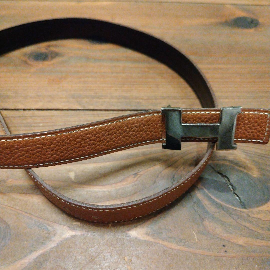 HERMES リバーシブル レザーベルト H型バックル