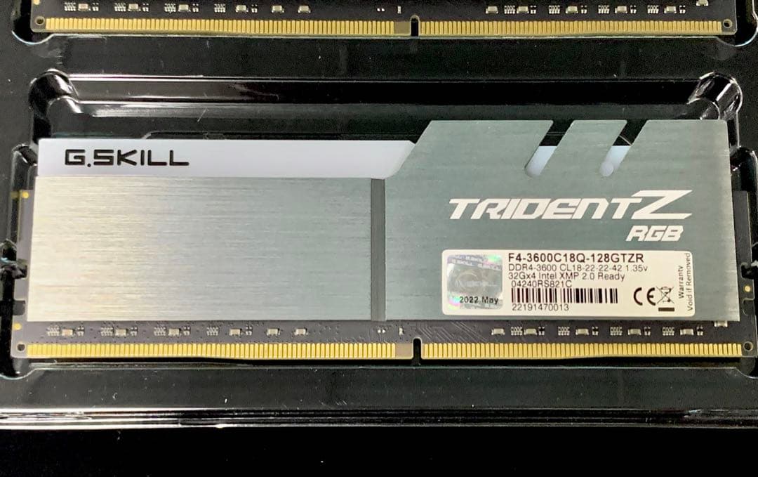 動作確認 G.SKILL 32GB×4 Trident Z　DDR4 3800