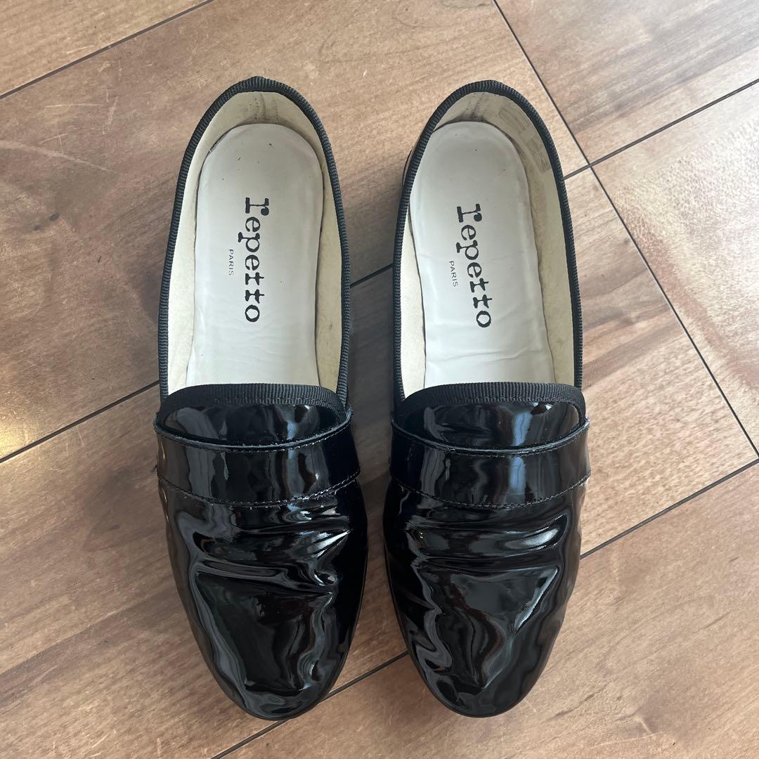 Repetto ブラック ローファーマイケル 38