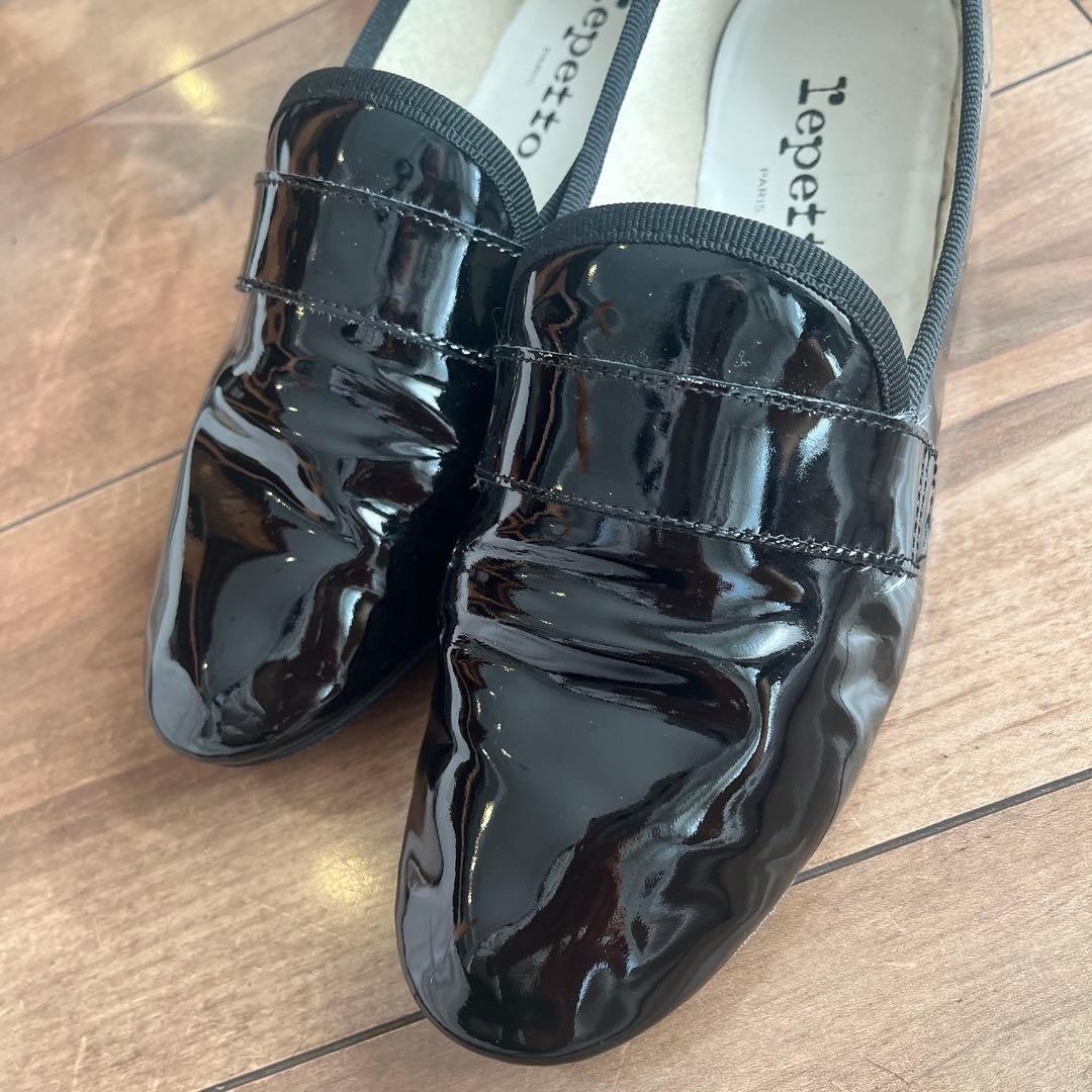 Repetto ブラック ローファーマイケル 38