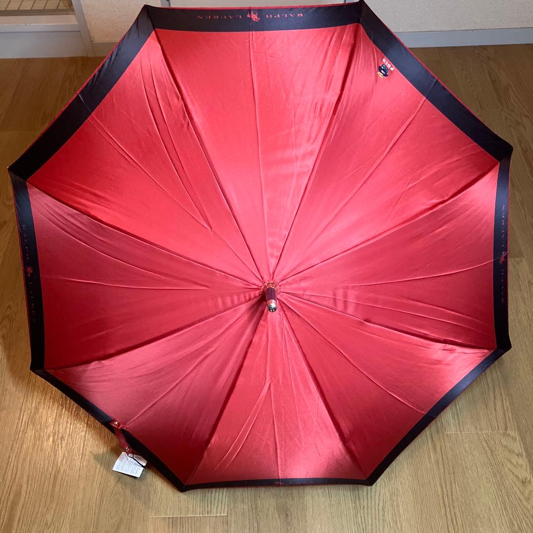 【未使用品】ポロラルフローレン ポロベア バイカラー 長傘 レッド×ネイビー