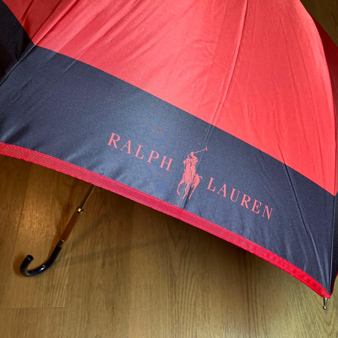 【未使用品】ポロラルフローレン ポロベア バイカラー 長傘 レッド×ネイビー