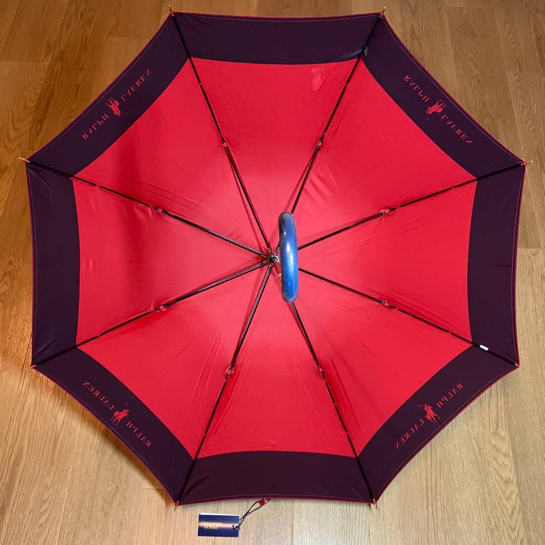 【未使用品】ポロラルフローレン ポロベア バイカラー 長傘 レッド×ネイビー