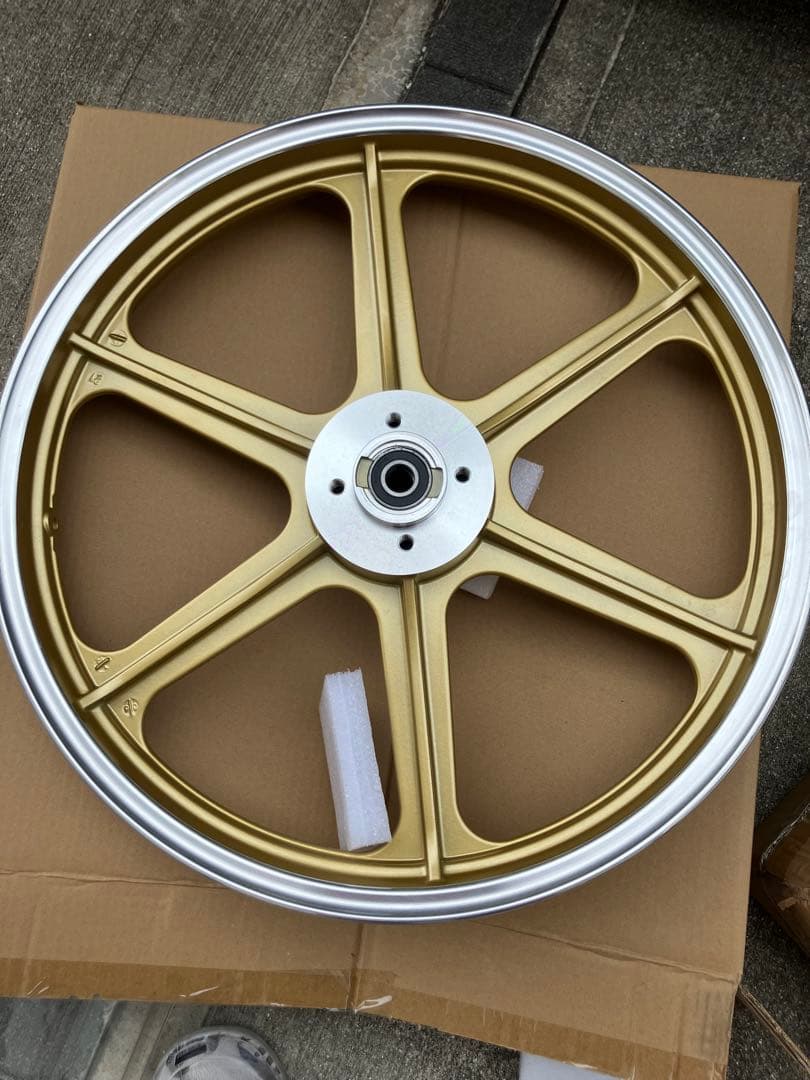 ゴールド 5スポーク アルミホイール ハヤシキャスト風ホイール