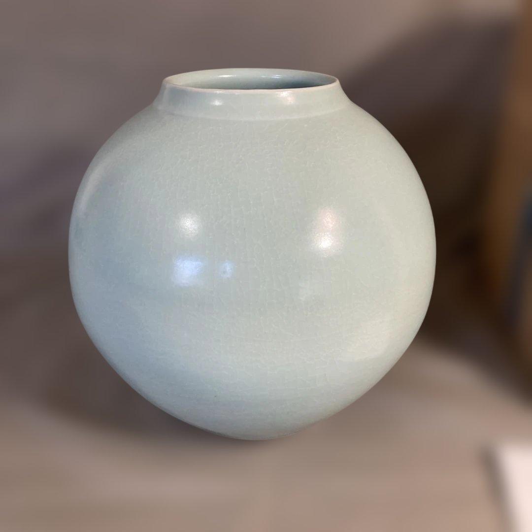 【期間特選価格】青磁の世界　中島ブルー　弓野窯　人間国宝　中島宏作　青磁　壷