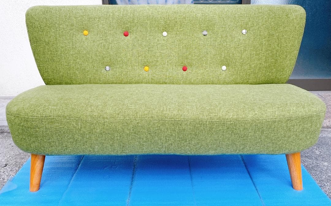 DAH　不二貿易 ソファ 2人掛け 幅123cm デイジグリーン