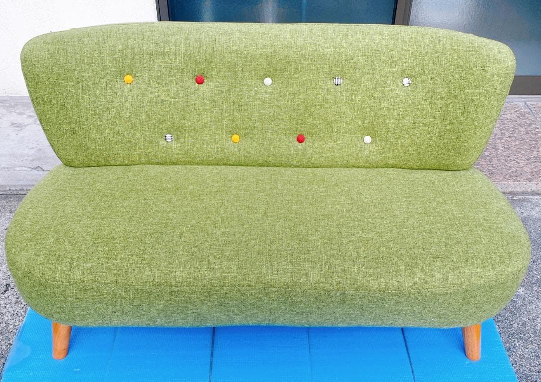 DAH　不二貿易 ソファ 2人掛け 幅123cm デイジグリーン