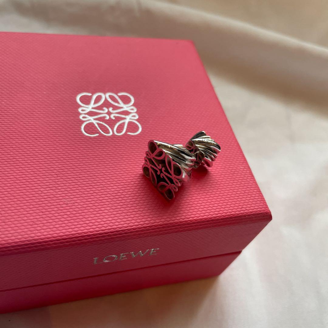 LOEWE ロエベ ツイード ピアス 925 シルバー
