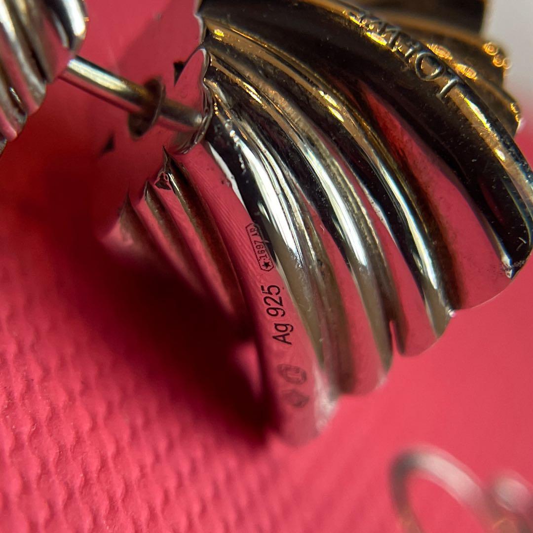 LOEWE ロエベ ツイード ピアス 925 シルバー