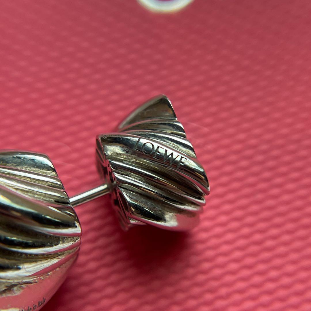 LOEWE ロエベ ツイード ピアス 925 シルバー