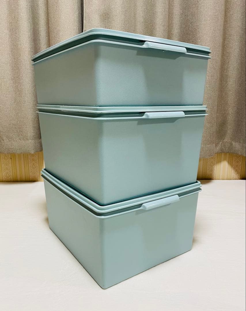 Hana/3個セット/タッパーウェア/ディープ/スーパーケース/水色