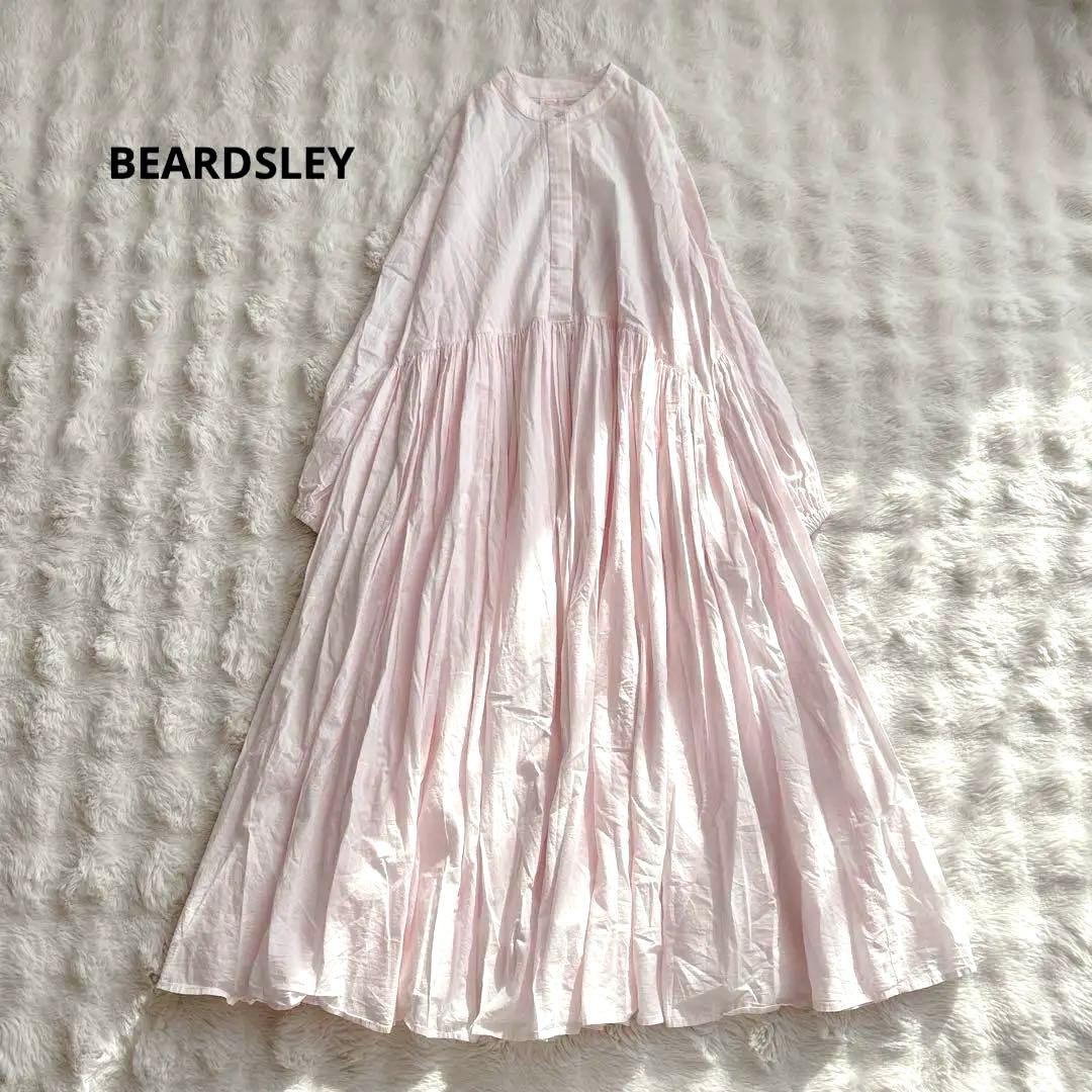 ビアズリー★ギャザーワンピース　ピンク　ロング