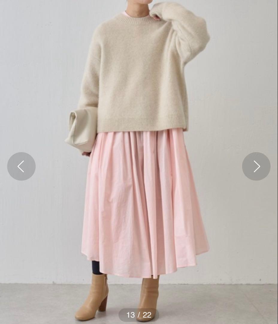 ビアズリー★ギャザーワンピース　ピンク　ロング