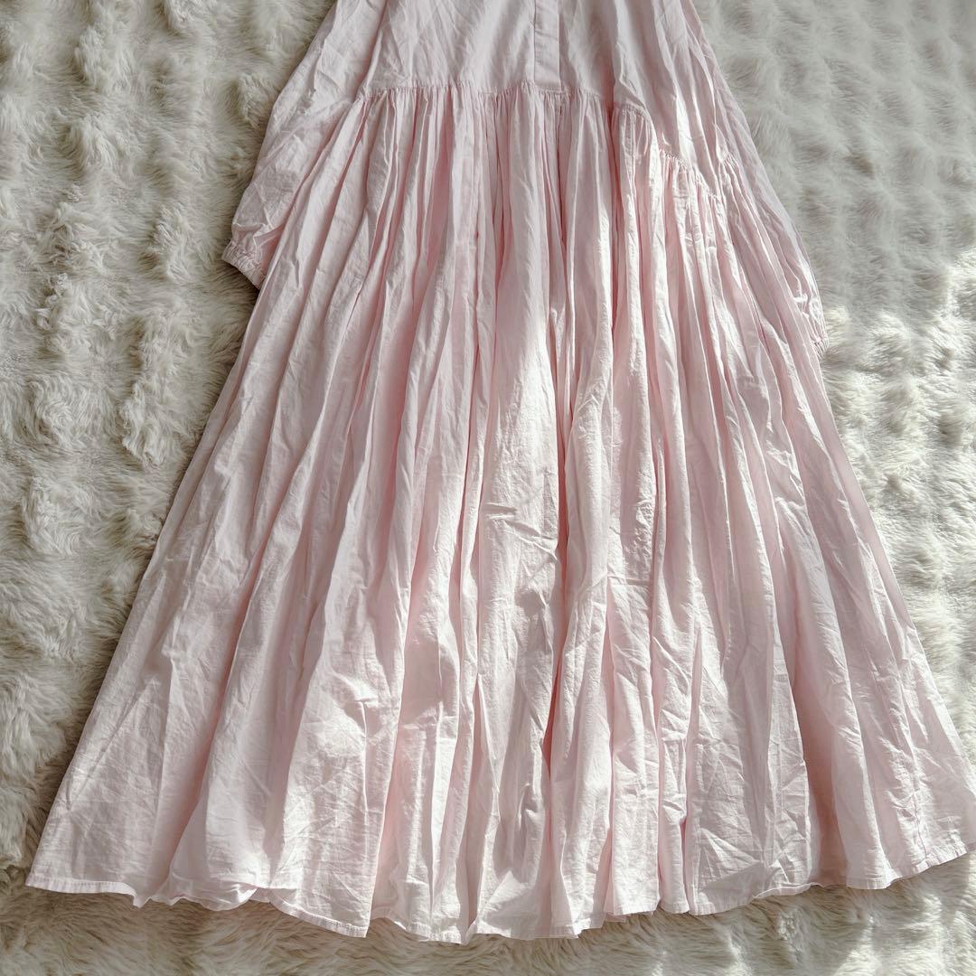 ビアズリー★ギャザーワンピース　ピンク　ロング