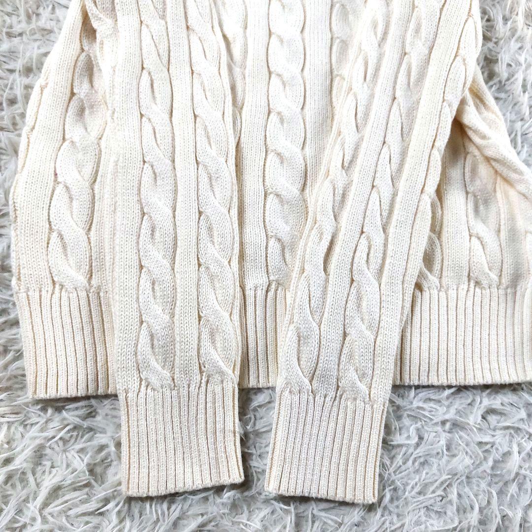 未使用品 ポロラルフローレン QRタグ ロゴハーフジップ ケーブルニットセーター