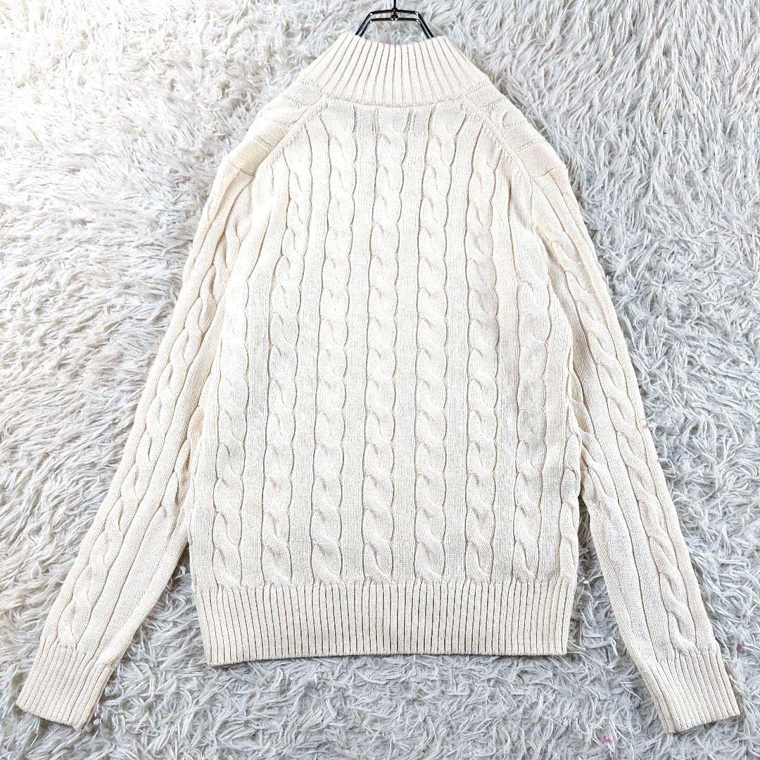 未使用品 ポロラルフローレン QRタグ ロゴハーフジップ ケーブルニットセーター
