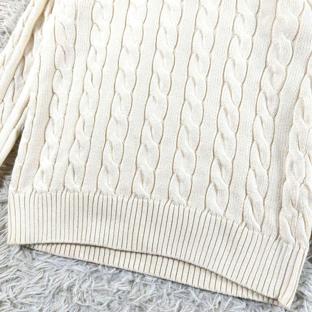 未使用品 ポロラルフローレン QRタグ ロゴハーフジップ ケーブルニットセーター