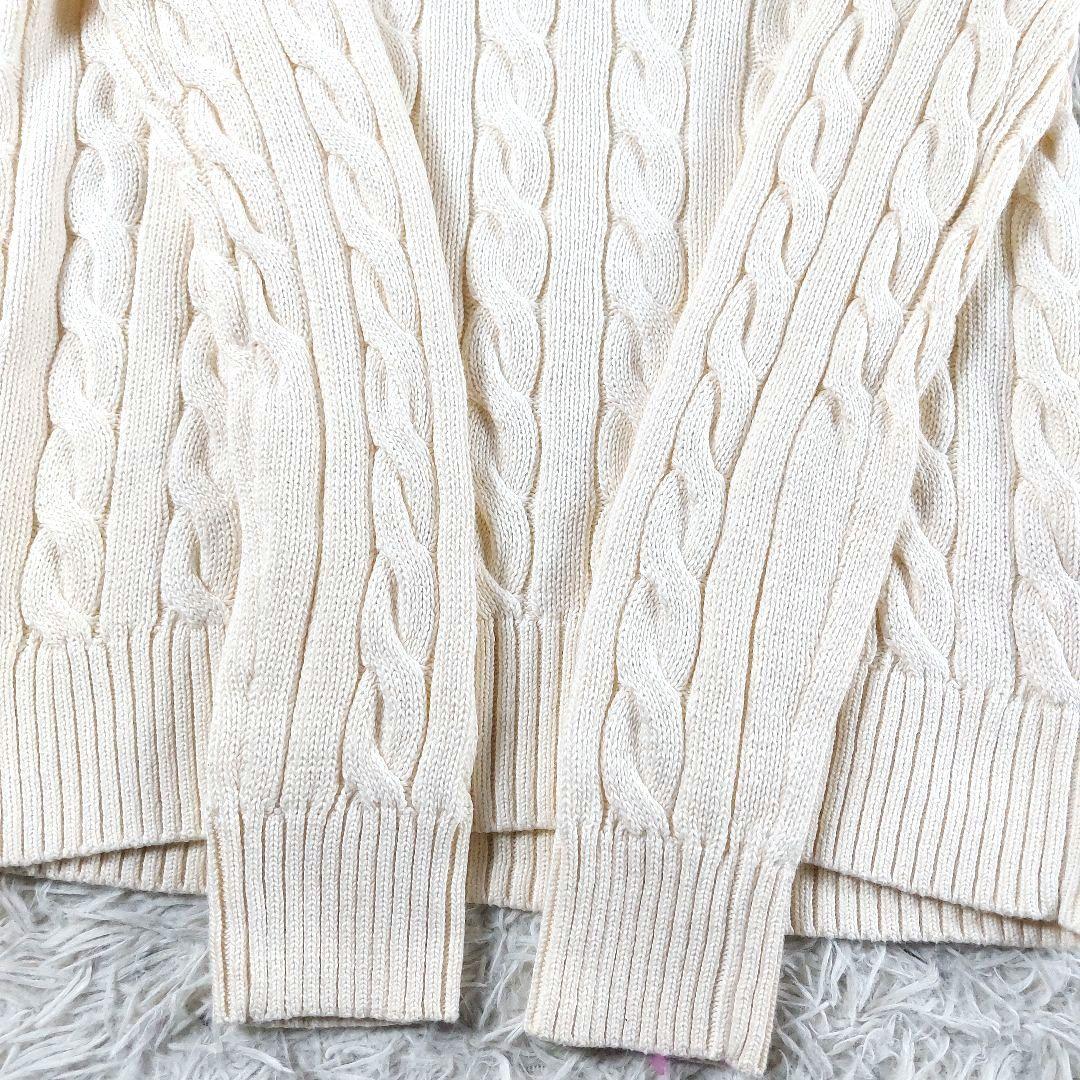 未使用品 ポロラルフローレン QRタグ ロゴハーフジップ ケーブルニットセーター