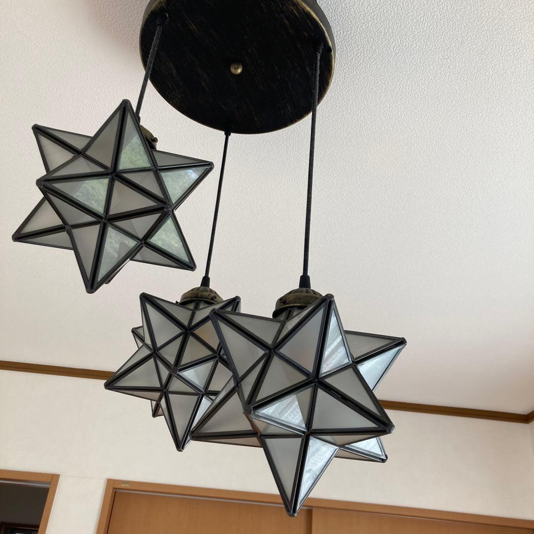 すりガラスペンダントライト　星型