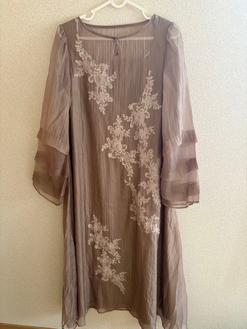 h*a様 niana モチーフレース シアー ワンピース パーティードレス