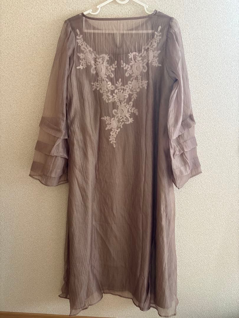 h*a様 niana モチーフレース シアー ワンピース パーティードレス