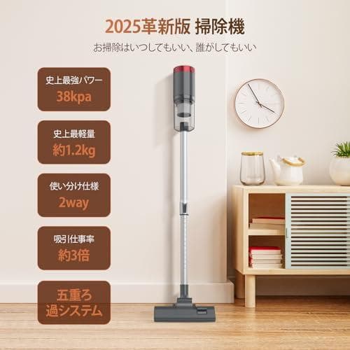 掃除機 コード式 38KPa COBLOB サイクロン 軽量 スティック掃除機A