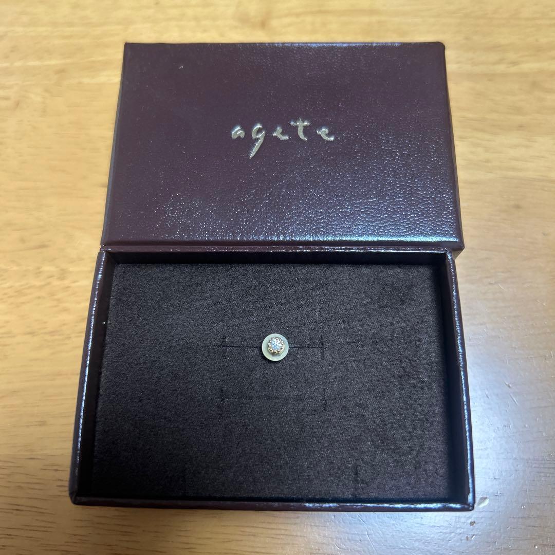 agete ベルシオラ　k18ダイアモンドピアス　片耳