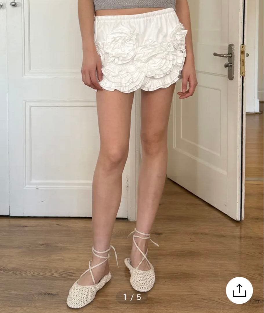 スカート sinoon rose frill mini skirt (white)