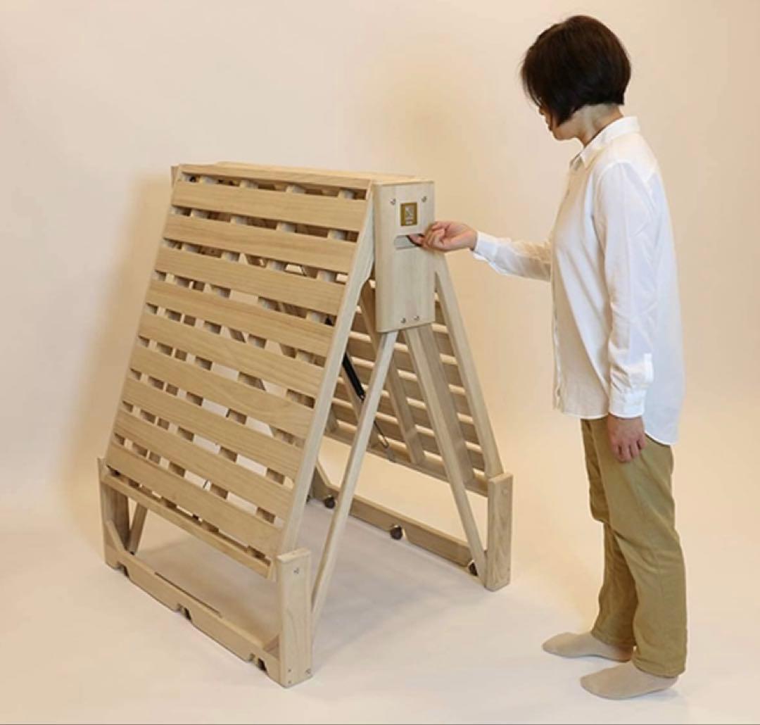 ちゅうでんページ 桐製折りたたみ式ベッド 桐らくね プレミアム35