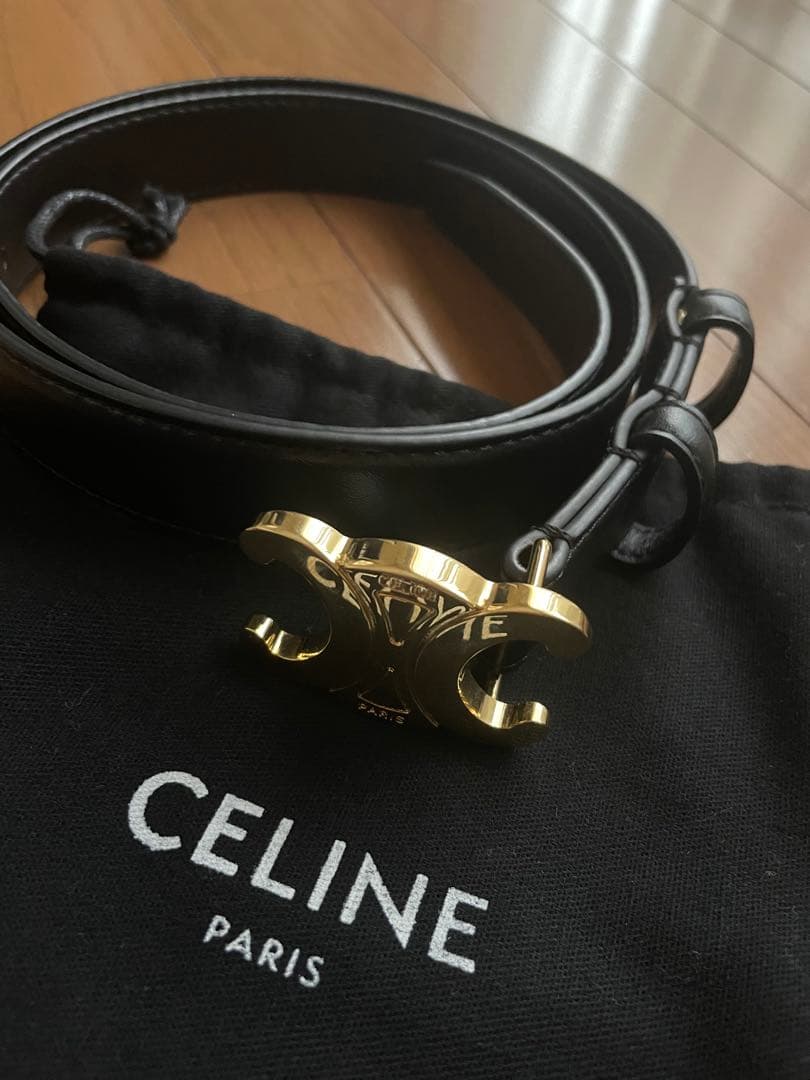 CELINEベルト トリオンフ カーフスキンブラック 63、64㎝75㎝〜80