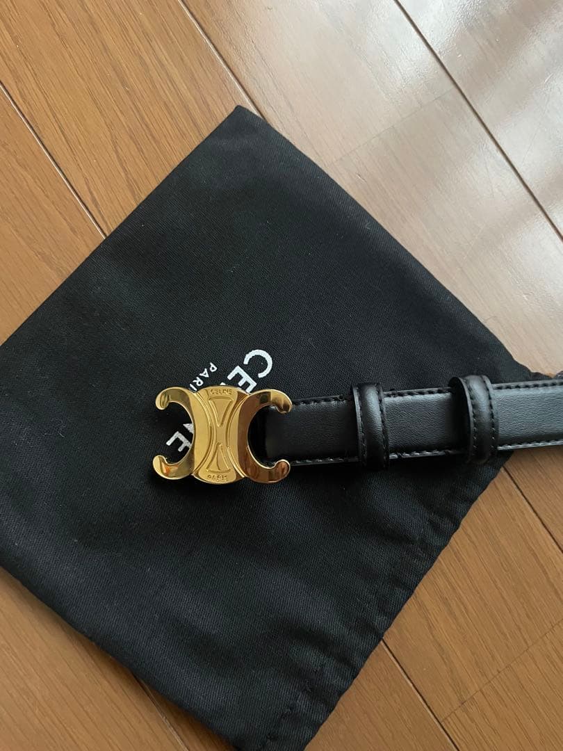 CELINEベルト トリオンフ カーフスキンブラック 63、64㎝75㎝〜80