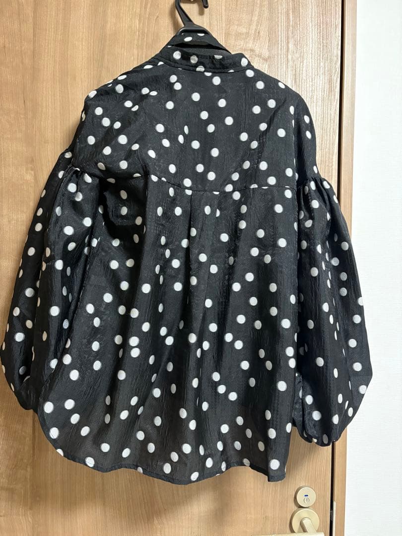 トップス laubeblanc Sheer Polka Dot Ribbon Blouse