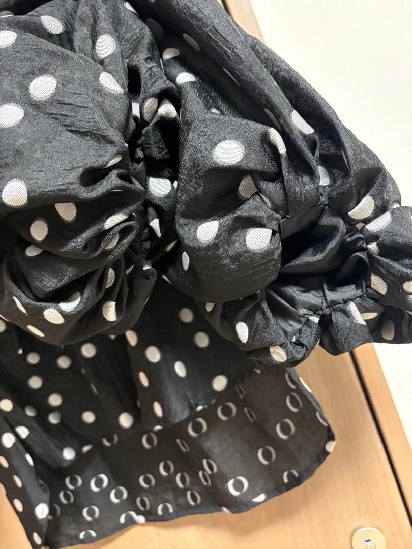 トップス laubeblanc Sheer Polka Dot Ribbon Blouse