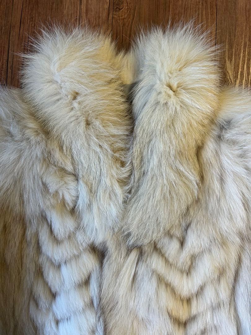 SAGA FOXサガフォックス★リアルファー コート 女優襟 9号　ホワイト