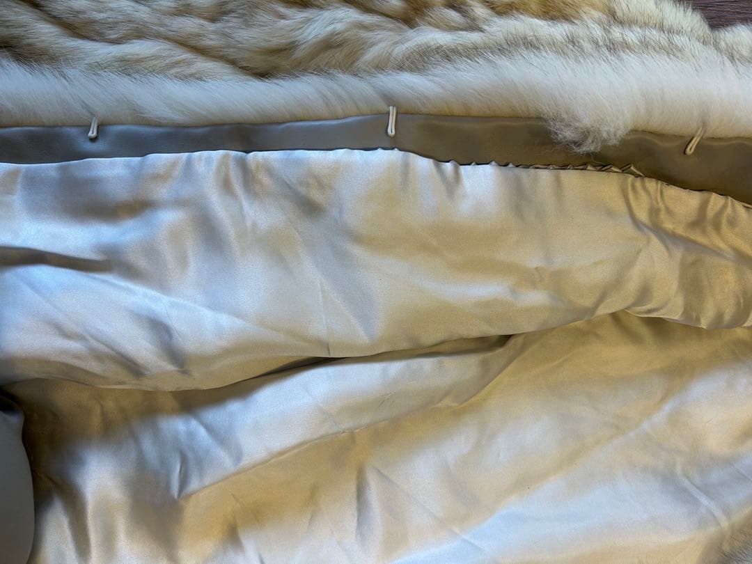 SAGA FOXサガフォックス★リアルファー コート 女優襟 9号　ホワイト