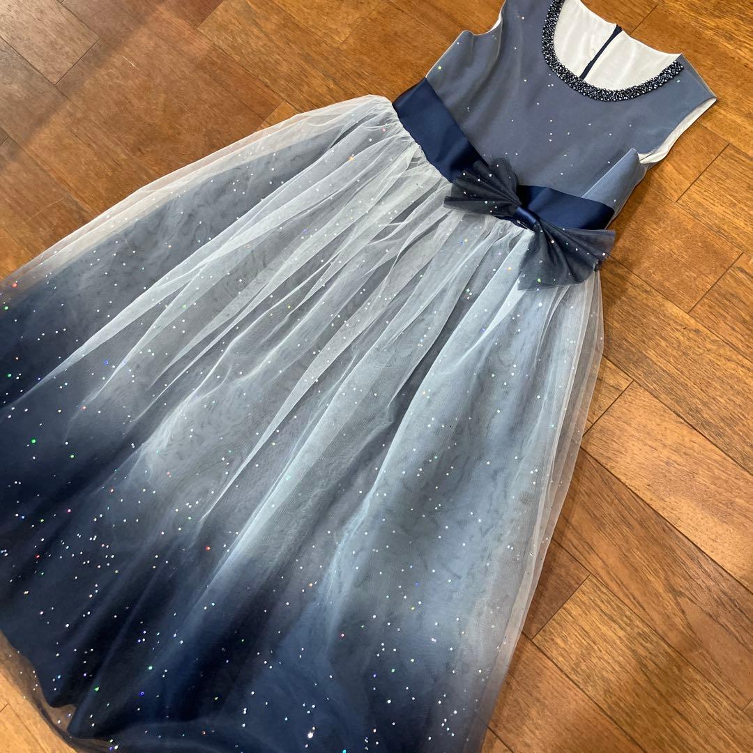 ドレスコ DRESCCO グレイネイビーシルバースターロングドレス 150cm