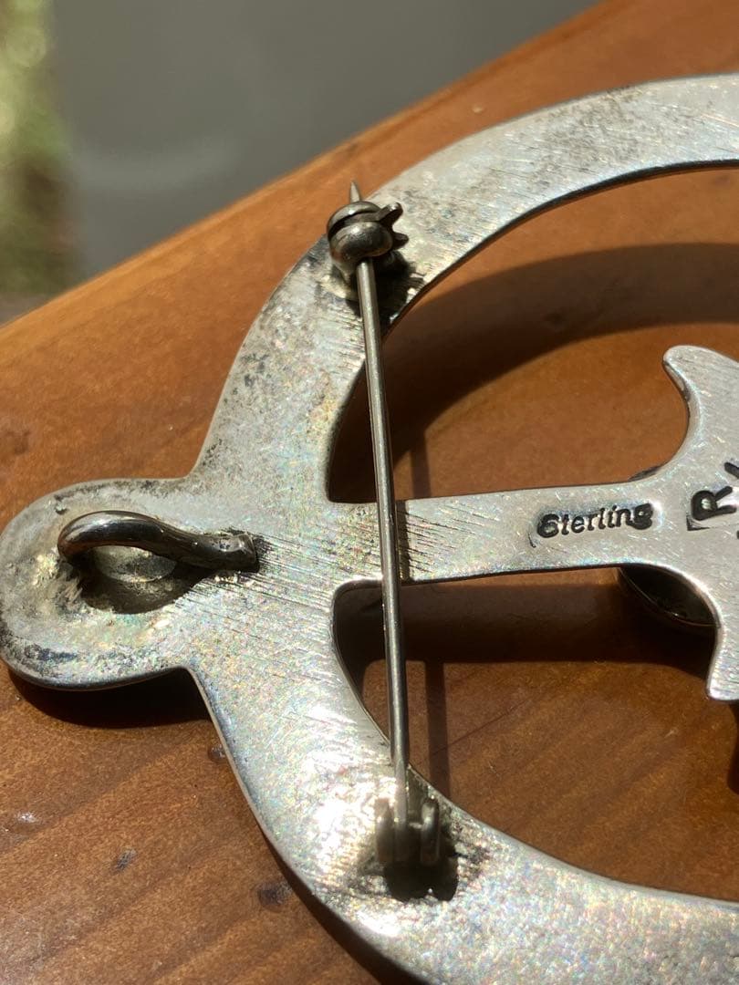 sterlingシルバー925ターコイズ付きブローチ＆ペンダントトップ