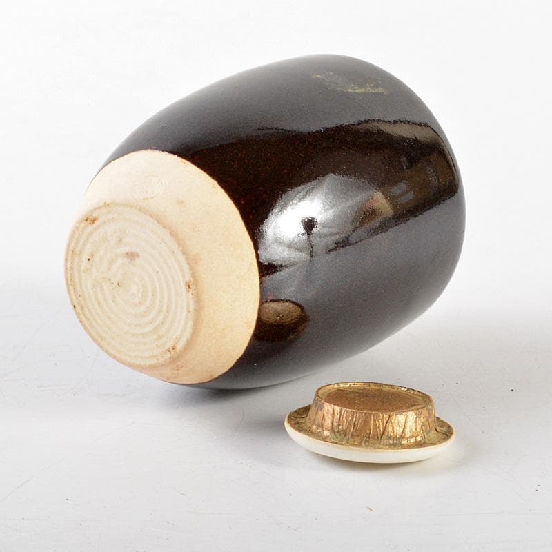 茶道具　玉領作　茶入　仕覆付　共箱　V　5723