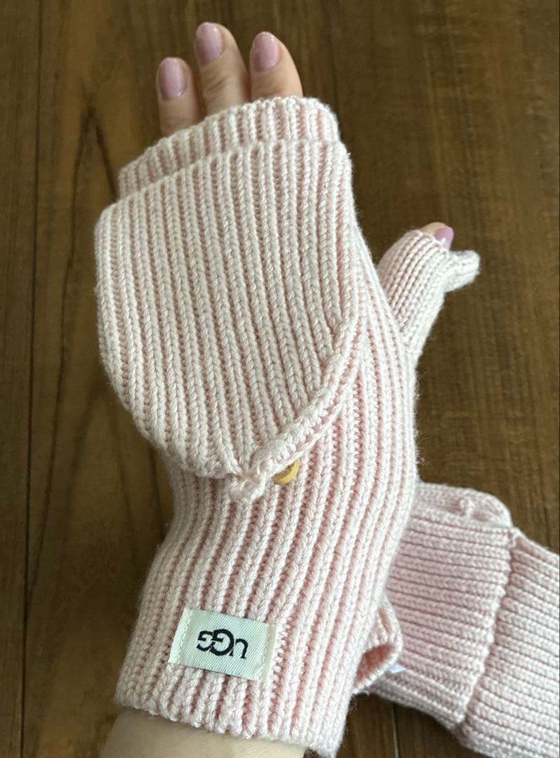 新品★UGG W COZY KNIT FLIP MITTEN ライトピンク 手袋