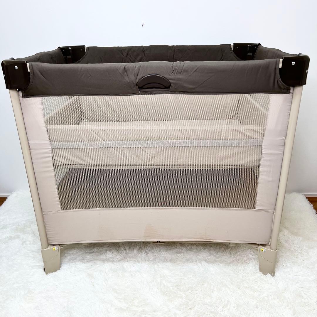 美品 Aprica ココネル ベビーベッド ココア 折りたたみ 66041