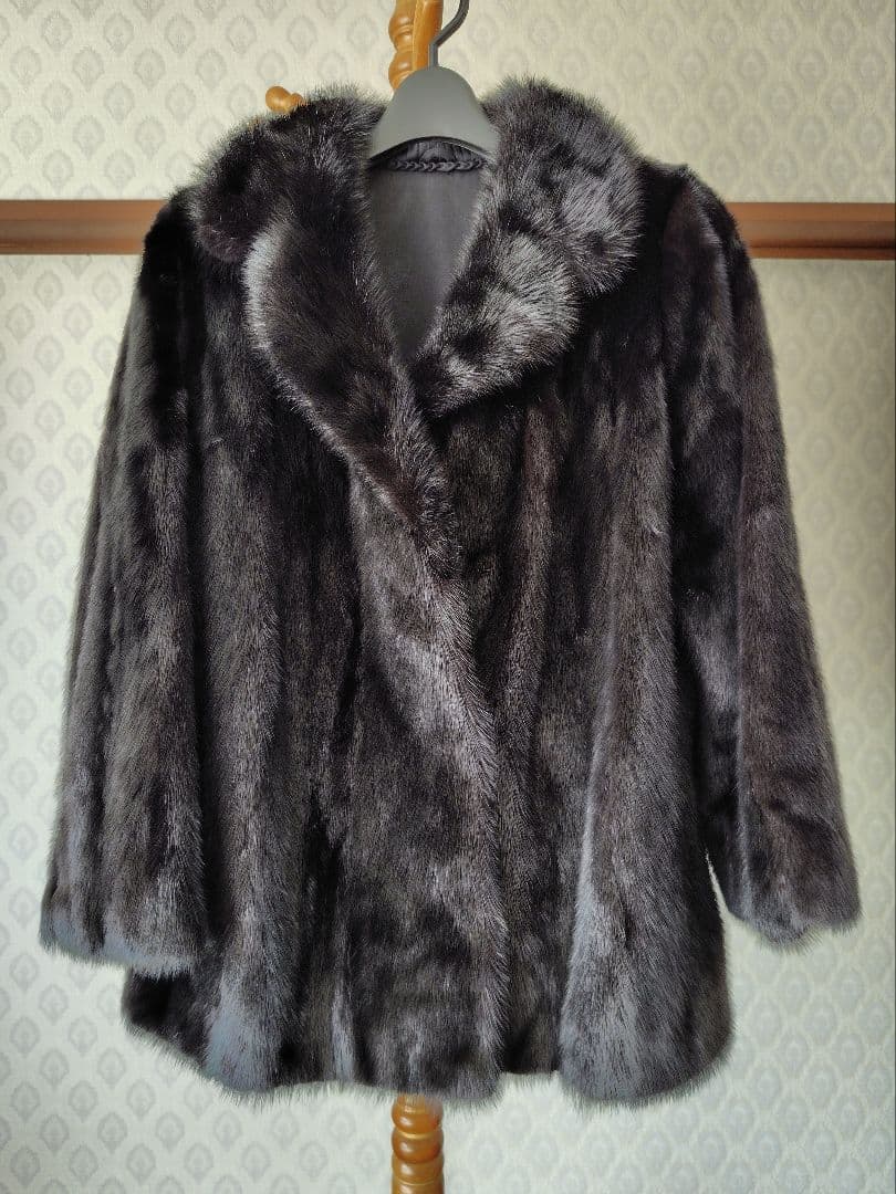 ミンク毛皮コート　ブラック　※名前刺繍あり
