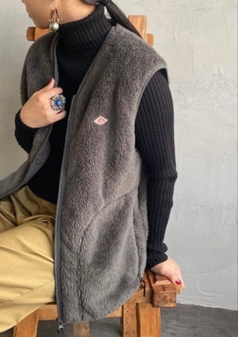 【大きいサイズ】DANTON ダントン　ハイパイル ボア ベスト　42（XL）