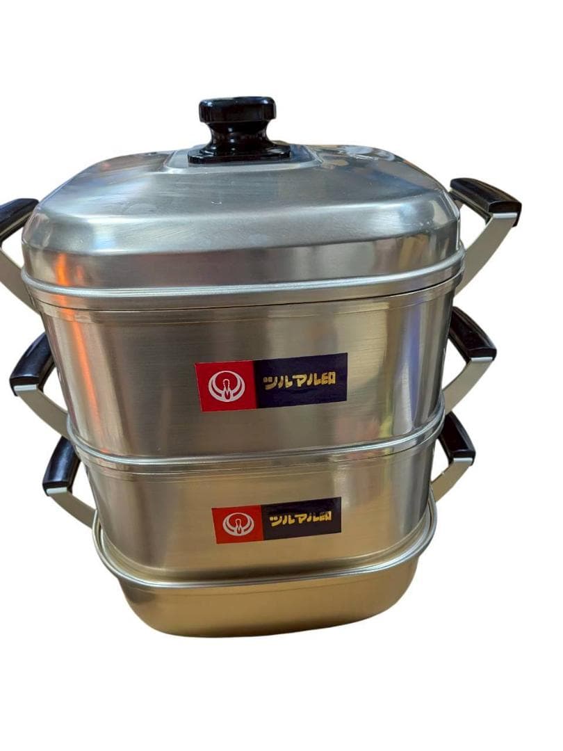日本アルミ ツルマル印 角型蒸し器 3段 24㎝ 新品/未使用 日本製