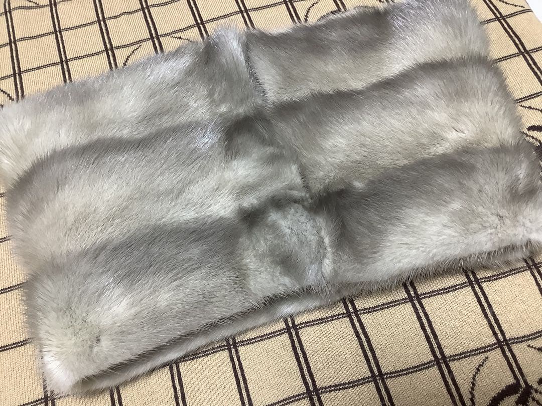 Sale!ハンドメイド♪美しいサファイアミンクのスヌード　スリット　フルスキン