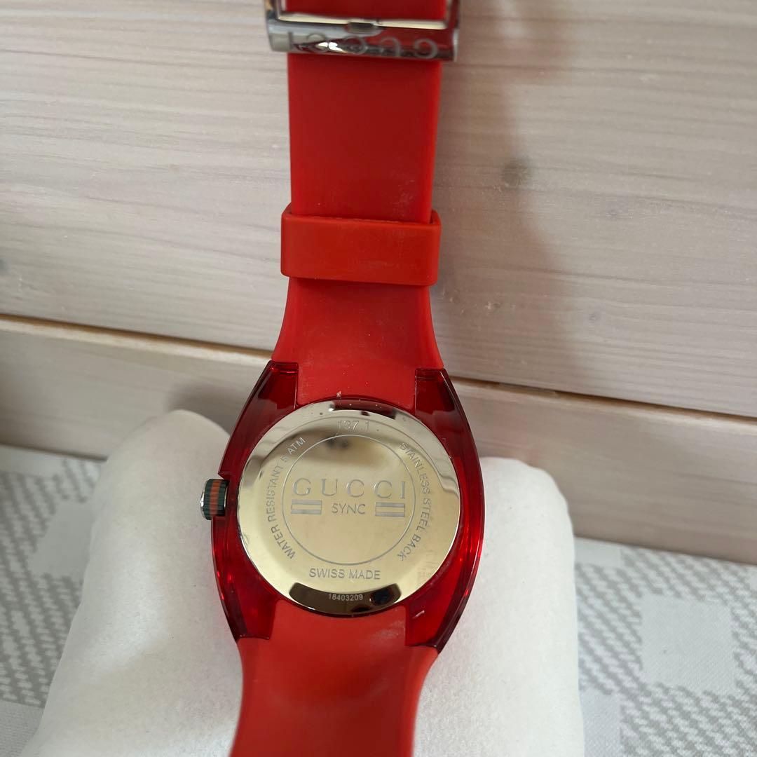GUCCI グッチ　sync archive Watch rubber レッド