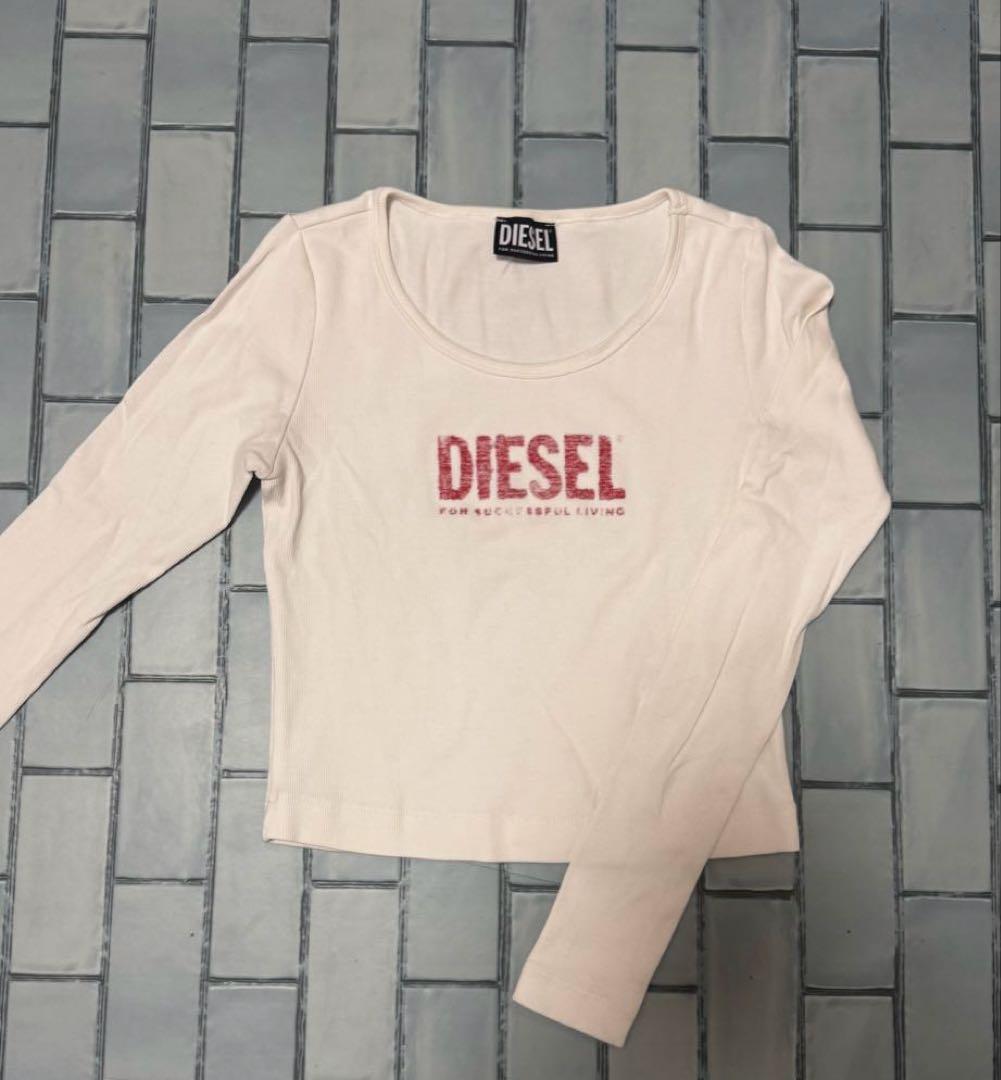 DIESEL ロゴプリント ロンt ホワイト